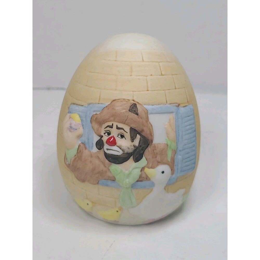 Vintage Emmett Kelly Flambro Collectible 3.5" Egg